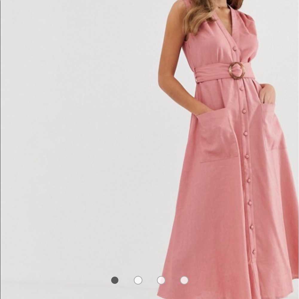 Asos Linen Blend Belted Dress size 4